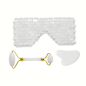 Jade Eye Mask, Gua sha and Roller Set - STYLEFOX®