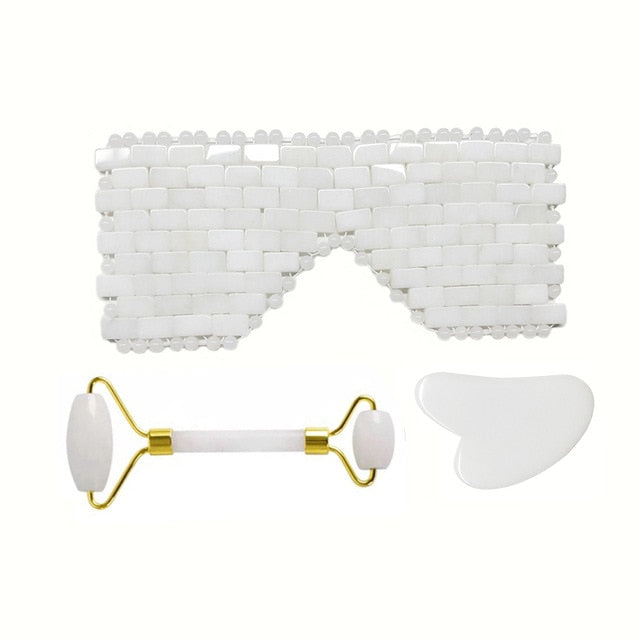 Jade Eye Mask, Gua sha and Roller Set - STYLEFOX®