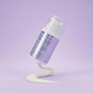 Stylefox Calm Balm Skincare bottle with a purple label on a light purple background